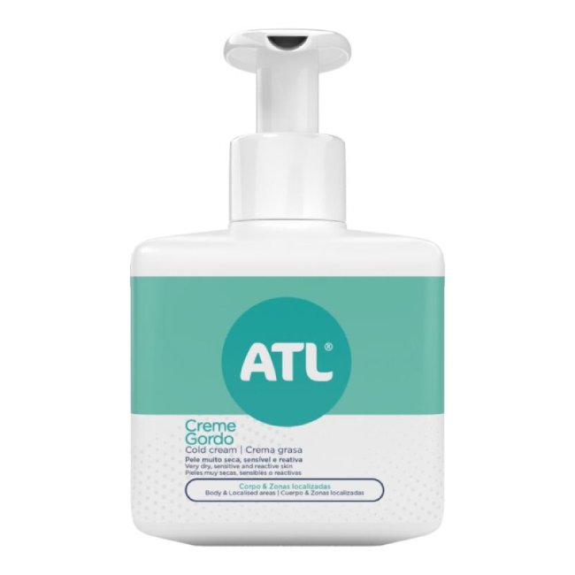 atl-creme-gordo-400g-1.jpg Jar of ATL Fat Cream by ATL, a rich body cream indicated for intense hydration of very dry and sensitive skin areas.