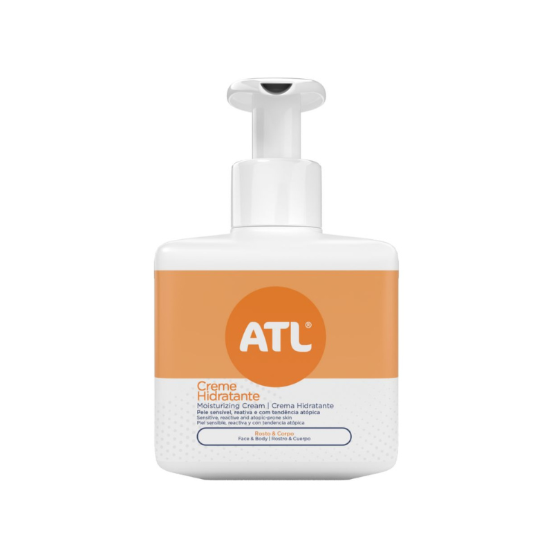 atl-creme-hidratante-rosto-corpo-400g-hidratacao-intensa-peles-sensiveis Jar of ATL Moisturizing Cream by ATL, a non-greasy cream indicated for moisturizing and protecting the skin for the whole family.