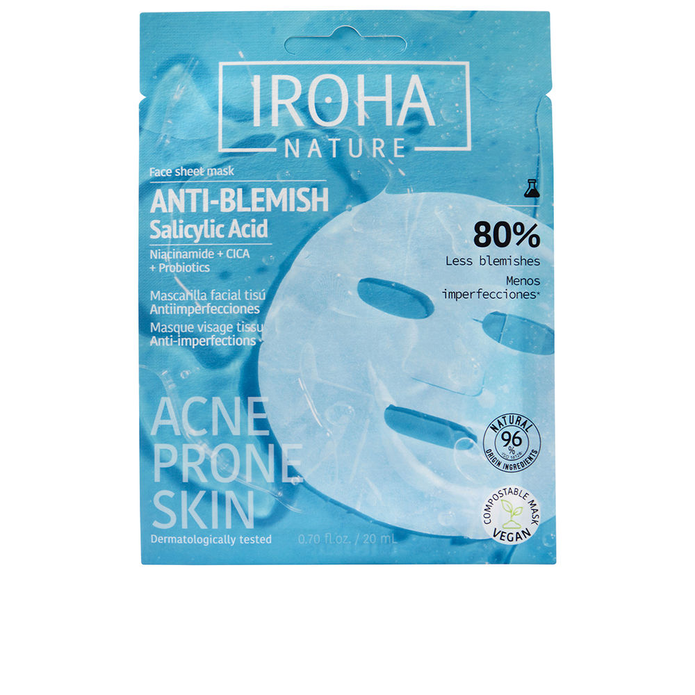 197084.jpg Sachet of Iroha Anti-Blemish Tissue Facial Mask, a tissue mask indicated for purifying skin and reducing blemishes.