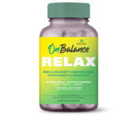 Product  container  of  Aquilea  Onbalance  Relax  Gummies  by  Aquilea,  a  gummy  supplement  indicated  for  calm  and  relaxation.