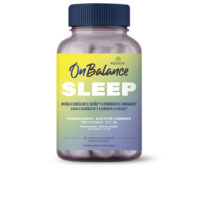 Product  container  of  Aquilea  Onbalance  Sleep  Gummies  by  Aquilea,  a  gummy  supplement  indicated  for  a  restorative  sleep  cycle.