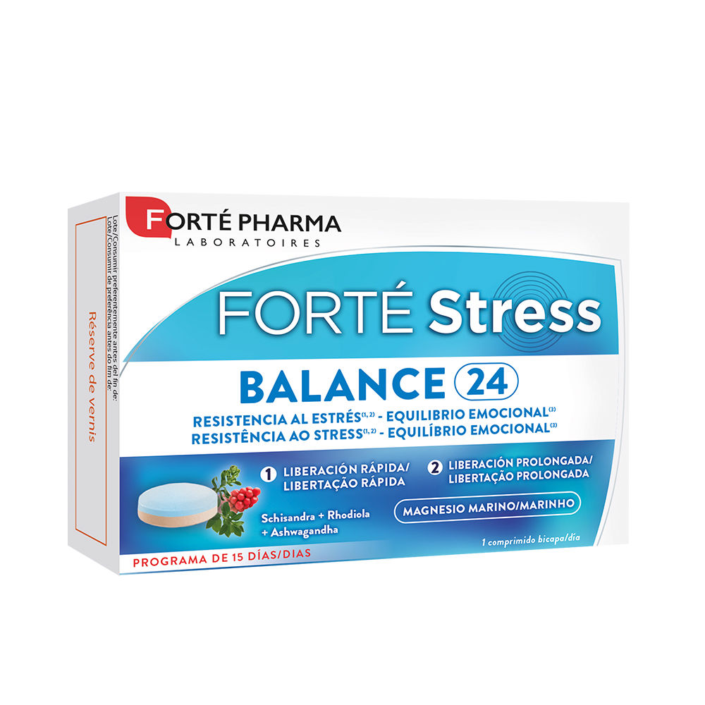 205005.jpg Product container of Forté Pharma Stress Balance 24H Tablets by Forté Pharma, a supplement indicated for emotional balance.