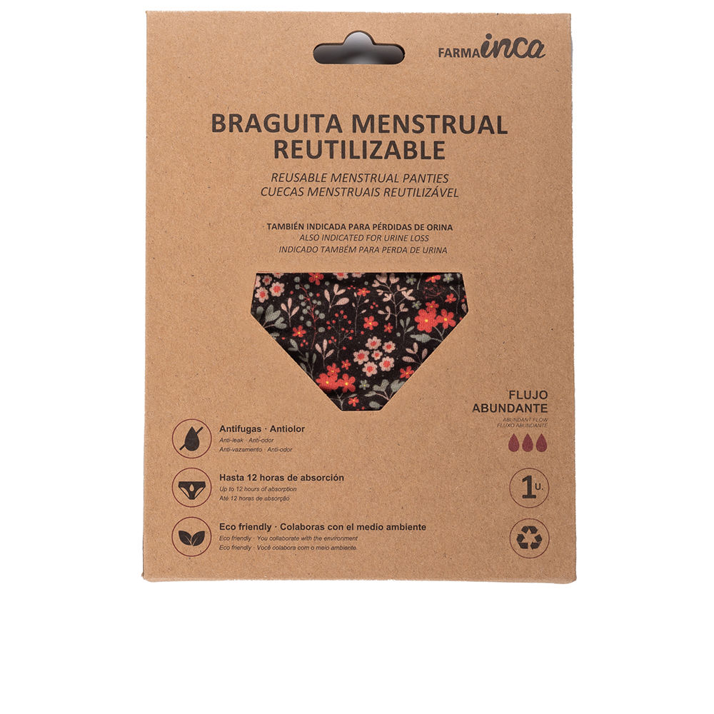 205800-1.jpg Inca Reusable Menstrual Panties Abundant Flow Flowers Size M x1 - Image 1