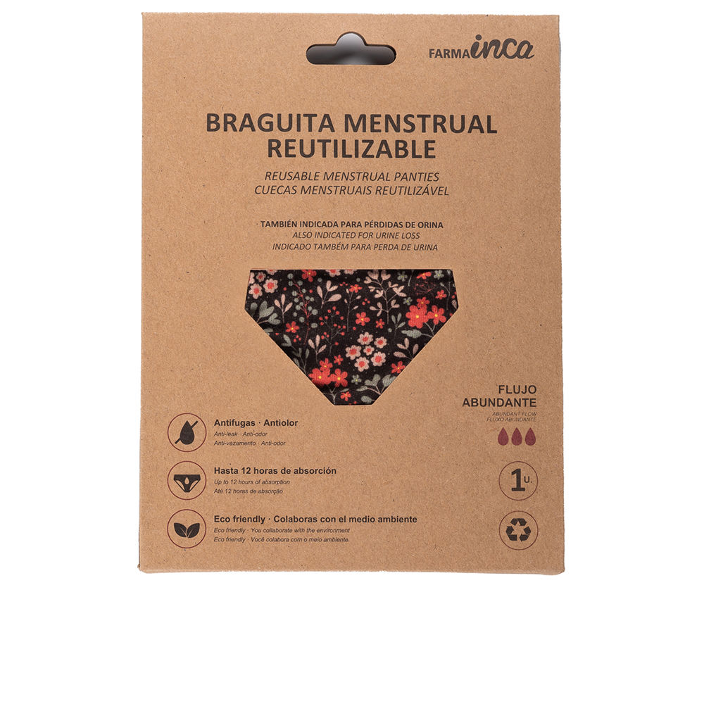 205801-1.jpg Inca Reusable Menstrual Panties Abundant Flow Flowers Size L x1 - Image 1