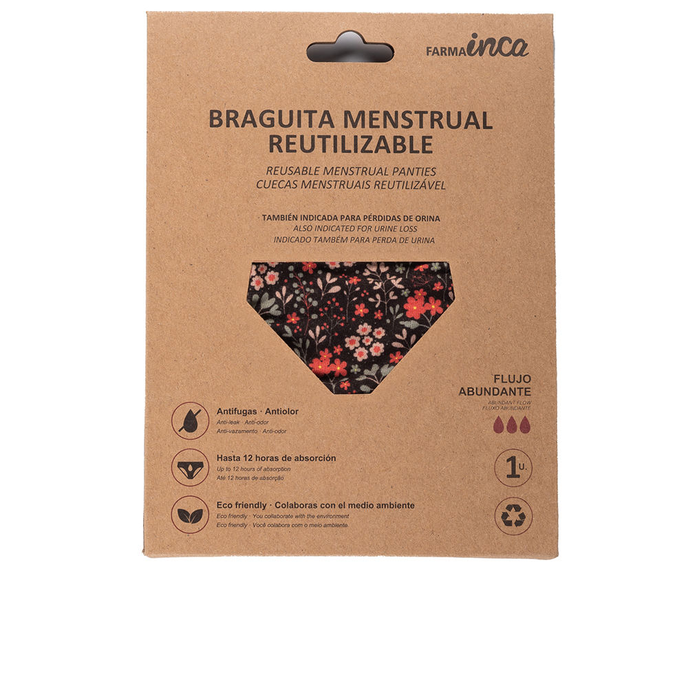 205802-1.jpg Inca Reusable Menstrual Panties Abundant Flow Flowers Size XL x1 - Image 1
