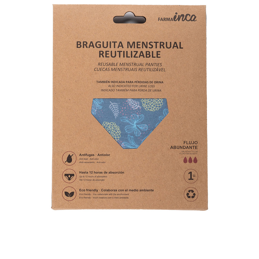 205804-1.jpg Inca Reusable Menstrual Panties Abundant Flow Blue Flowers Size S x1 - Image 1