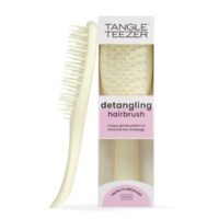 Product  container  of  Tangle  Teezer  Wet  Detangler  Extra  Gentle  Brush  Yellow  by  Tangle  Teezer,  a  brush  indicated  for  fragile  hair.