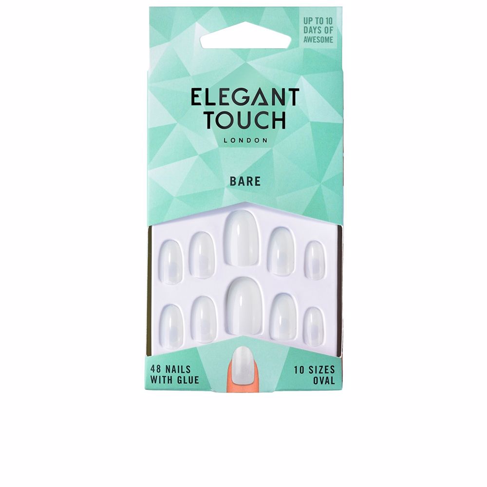 160989.jpg Elegant Touch Totally Bare Nails with Glue Color Oval x48 - 画像 (1)