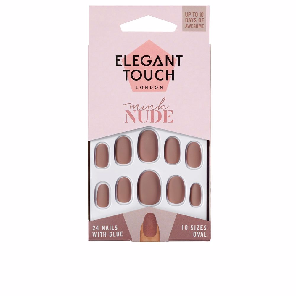 160995.jpg Elegant Touch Polished Colour Nails with Glue Oval Color Mink Nude - Image 1