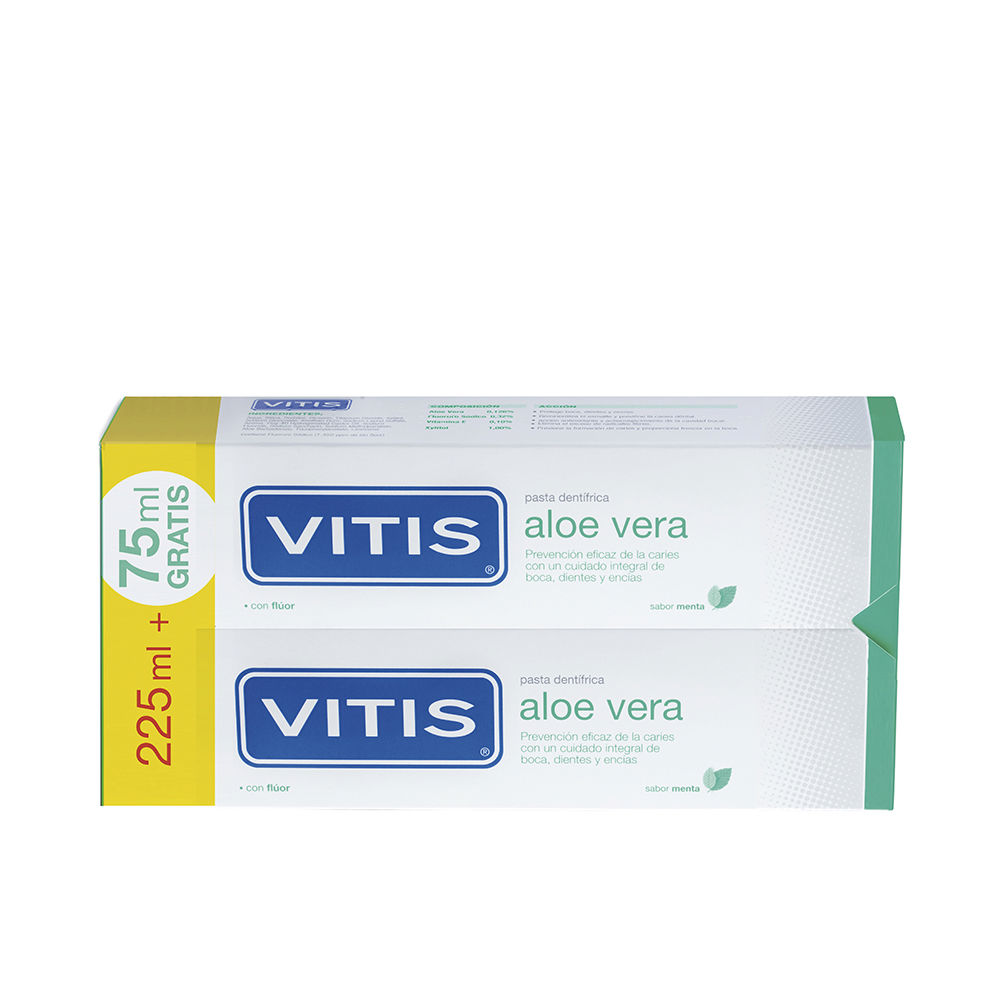 50015055-1.jpg Duo de pasta de dentes Vitis Aloe Vera sabor menta 2x150ml - Image 1