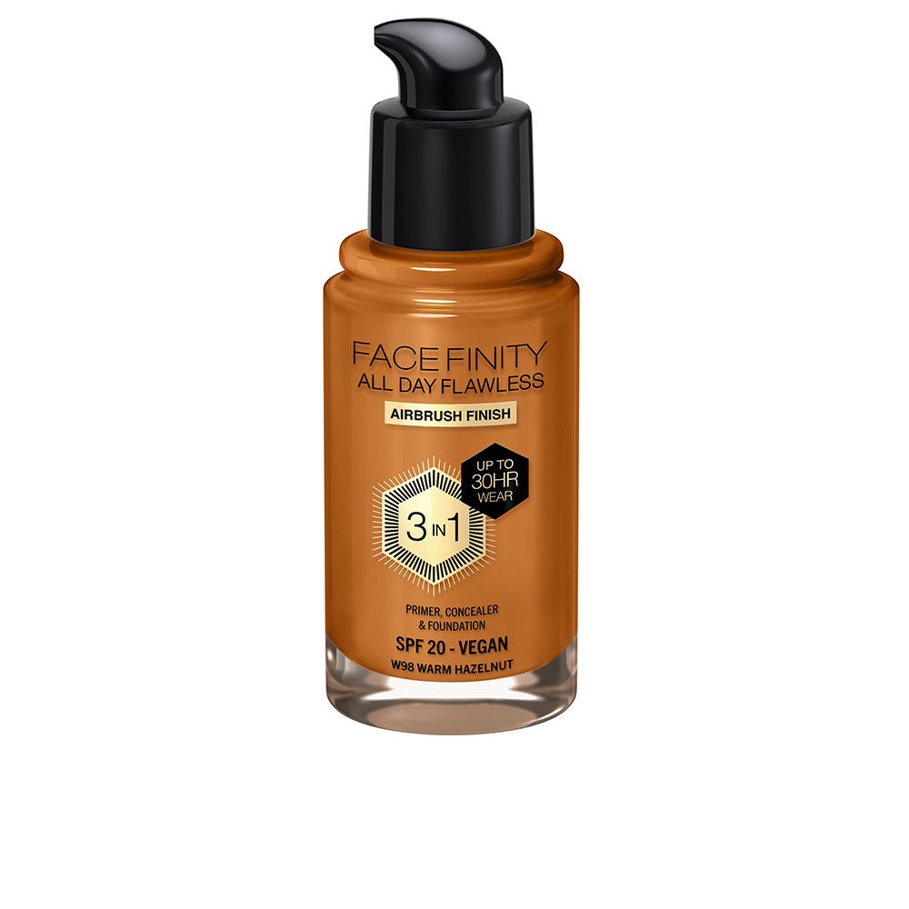 187303-1.jpg Max Factor Facefinity All Day Flawless 3 In 1 Foundation Color W98 Warm Hazelnut 30ml - Image 1