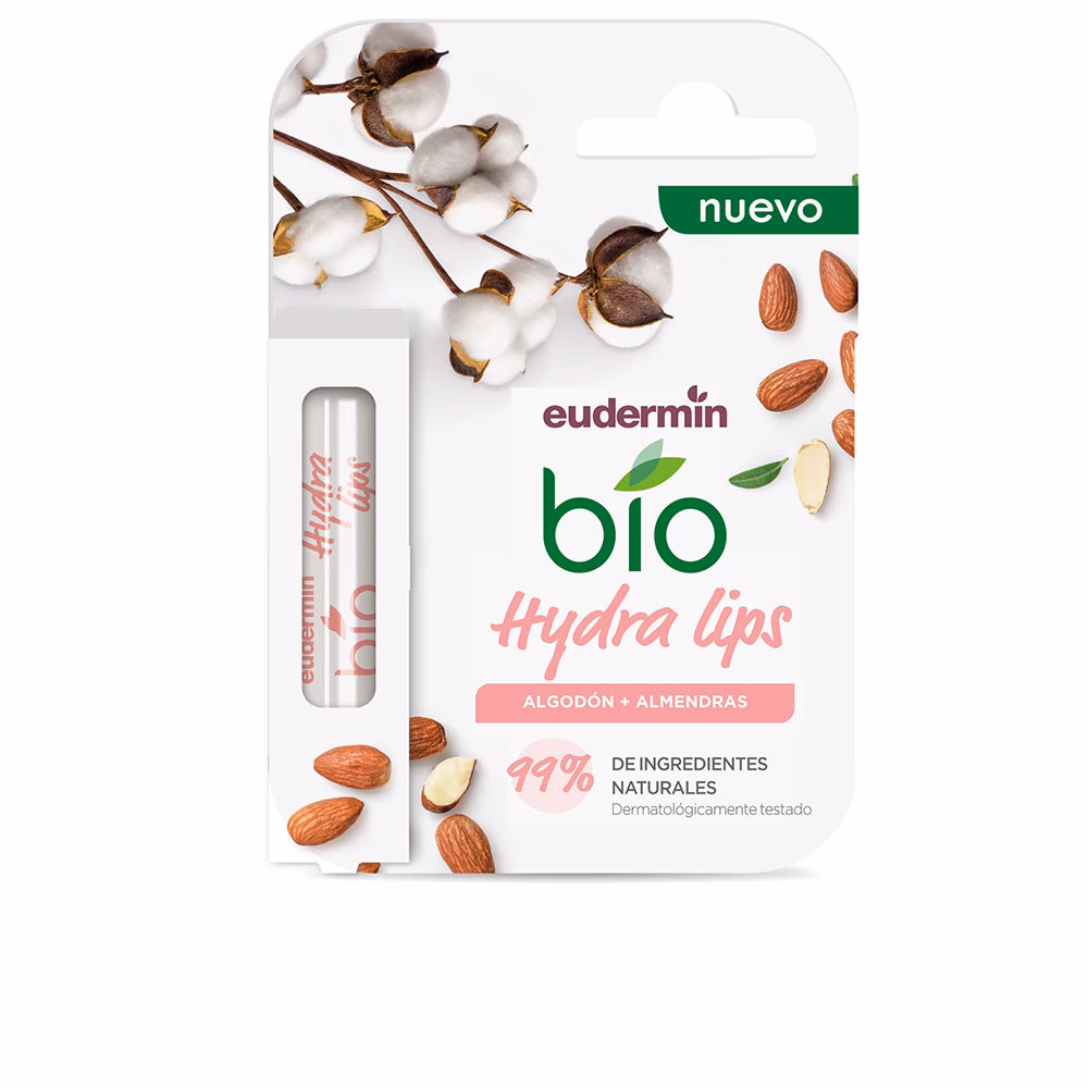 214466.jpg Eudermin Bio Moisturizing Lip Balm Cotton + Almonds 4.8g - Image 1