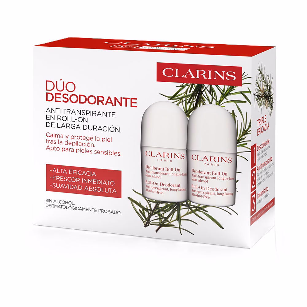 216101.jpg Clarins Duo Antiperspirant Roll-On Deodorant 2x50ml - Image 1